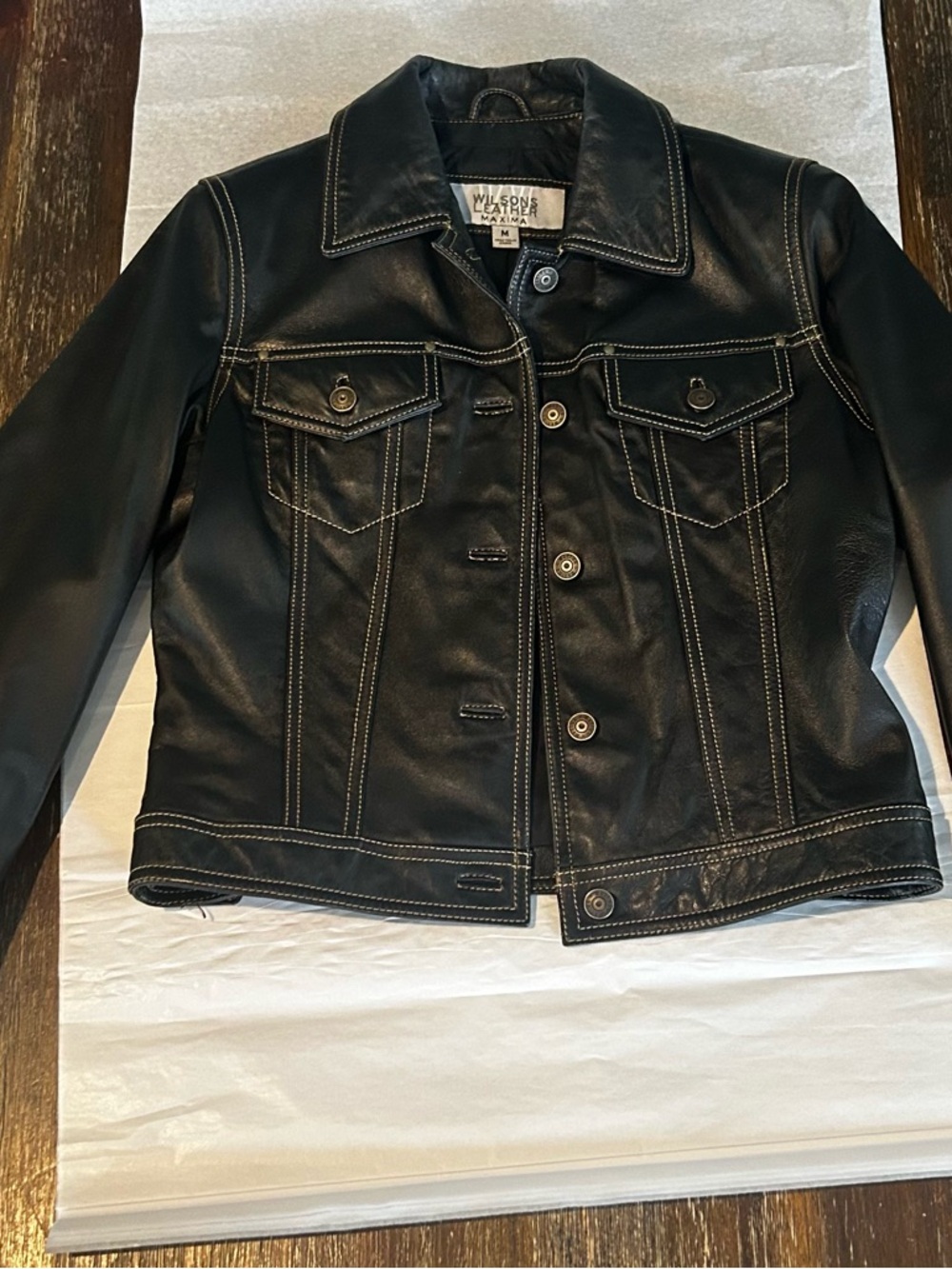 WILSON GENUINE LEATHER TRUKER JACKET - Picture 3 of 9